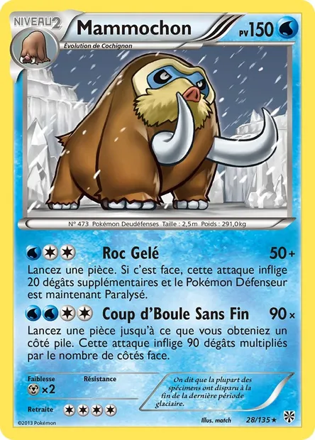 Mammochon, carte Pokémon PLS 28 — extension Tempète Plasma