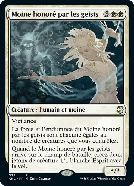 Moine honoré par les geists, carte Magic KHC 25 — extension Kaldheim Commander