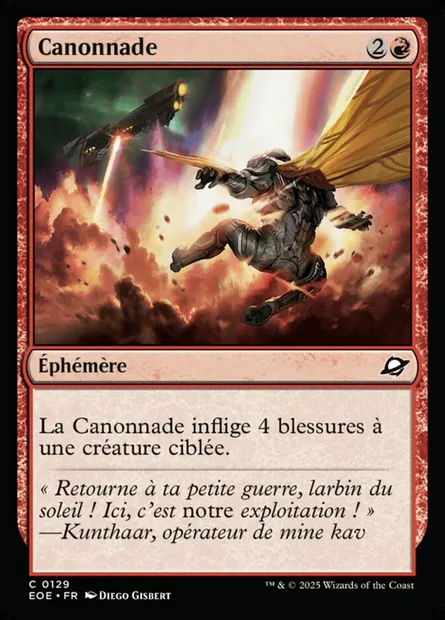 Canonnade, carte Magic EOE 129 — extension Edge of Eternities