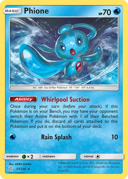 Phione, Pokémon card CEC 57 — Cosmic Eclipse set