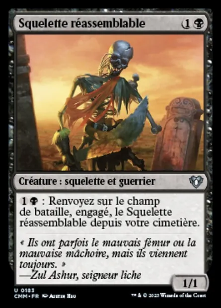 Squelette réassemblable, carte Magic CMM 183 — extension Commander Masters