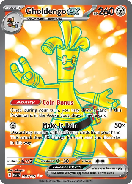 Gholdengo ex, Pokémon card PAR 231 — Paradox Rift set