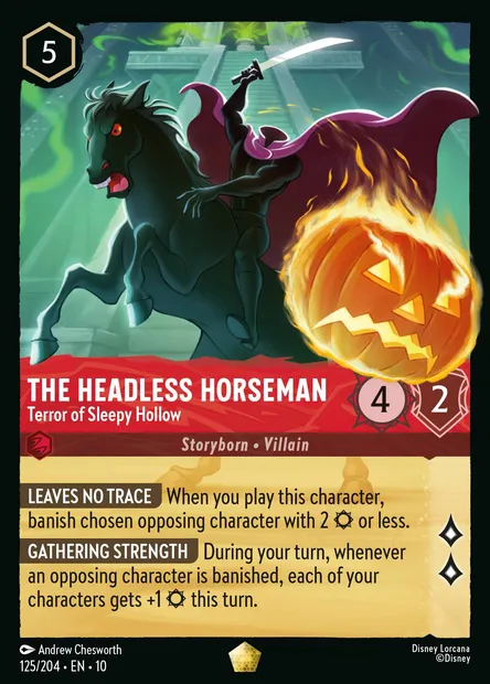 The Headless Horseman - Terror of Sleepy Hollow, Disney Lorcana card CH10-125 — Whispers in the Well set