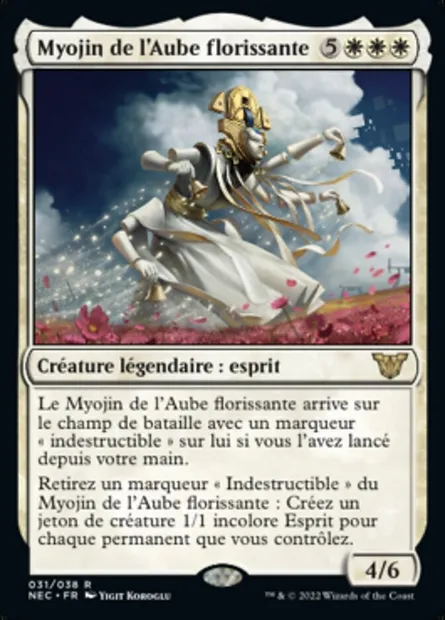 Myojin de l'Aube florissante, carte Magic NEC 31 — extension Neon Dynasty Commander