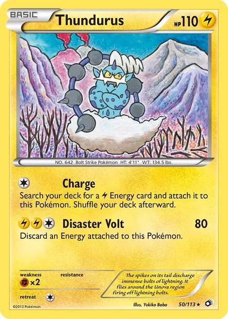 Thundurus, Pokémon card LTR 50 — Legendary Treasures set