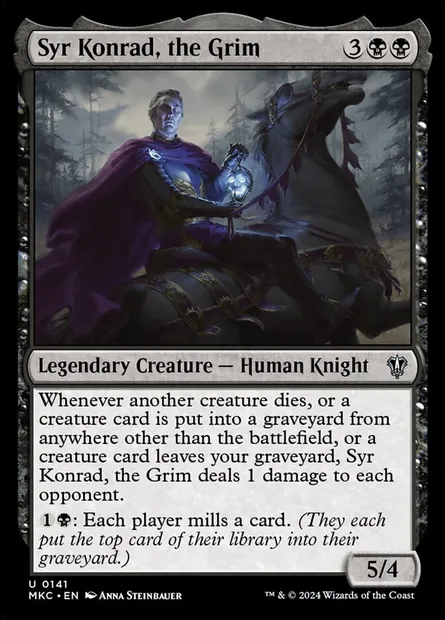 Syr Konrad, the Grim, Magic card MKC 141 — Murders at Karlov Manor Commander set