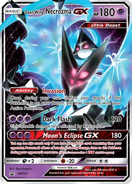 Dawn Wings Necrozma GX, Pokémon card SM 101 — SM Black Star Promos set