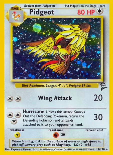 Roucarnage, carte Pokémon B2 14 — extension Base Set 2