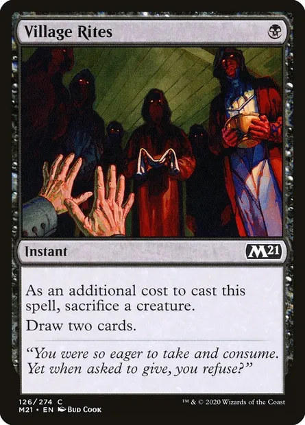 Village Rites, Magic card M21 126 — Core Set 2021 set