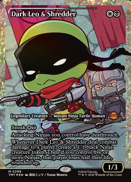 Dark Leo et Shredder, carte Magic TMT 299 — extension Teenage Mutant Ninja Turtles
