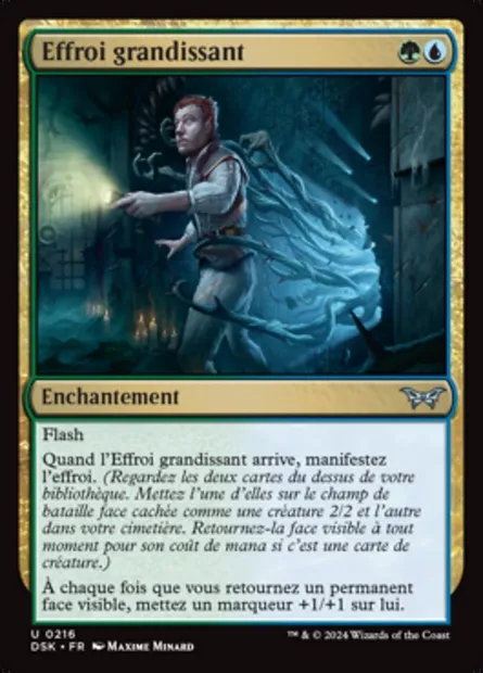 Effroi grandissant, carte Magic DSK 216 — extension Duskmourn: House of Horror
