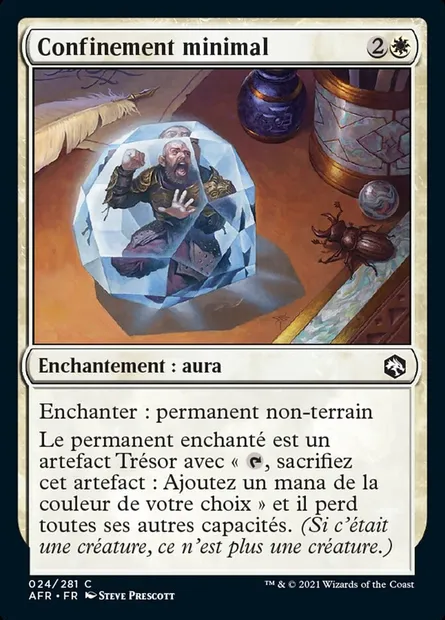 Confinement minimal, carte Magic AFR 24 — extension Forgotten Realms: Aventures dans les Royaumes Oubliés