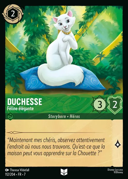 Duchesse - Féline élégante, carte Disney Lorcana CH7-112 — extension L'île d'Archazia