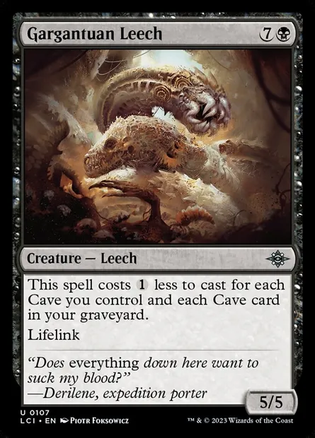 Gargantuan Leech, Magic card LCI 107 — The Lost Caverns of Ixalan set