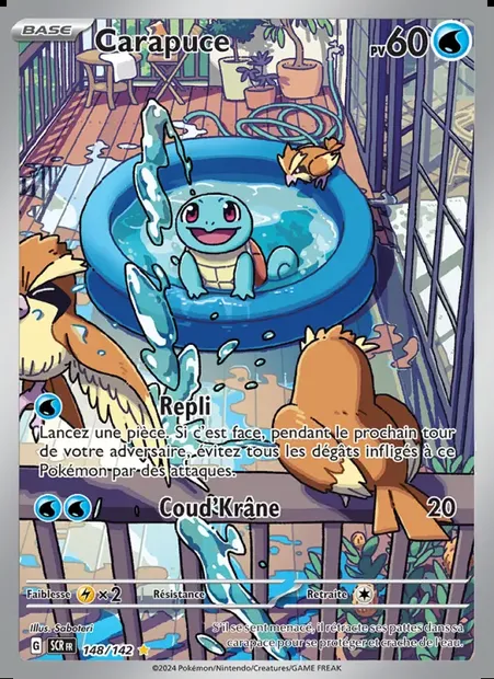 Carapuce, carte Pokémon SCR 148 — extension Couronne Stellaire