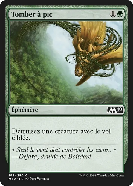 Tomber à pic, carte Magic M19 193 — extension Core Set 2019