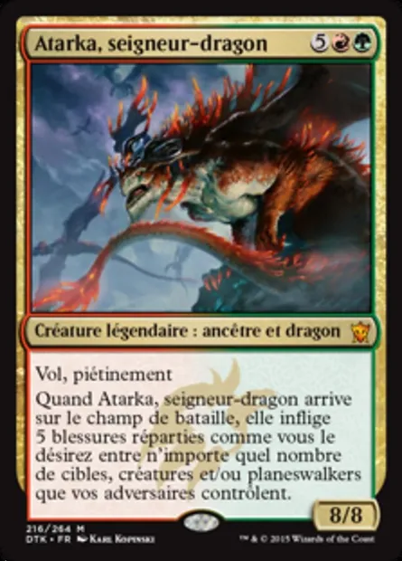 Atarka, seigneur-dragon, carte Magic DTK 216 — extension Les Dragons de Tarkir