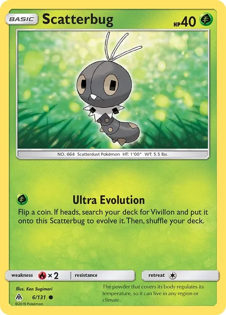 Scatterbug, Pokémon card FLI 6 — Forbidden Light set