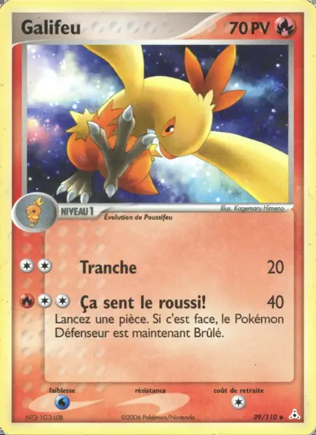 Galifeu, carte Pokémon HP 39 — extension EX Fantômes Holon