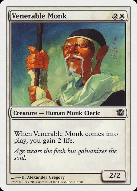 Venerable Monk, Magic card 9ED 51 — Ninth Edition set