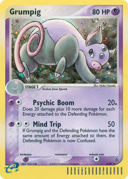 Grumpig, Pokémon card DR 6 — Dragon set