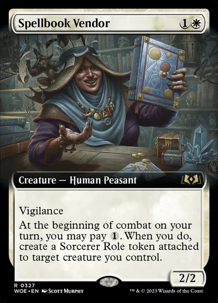 Spellbook Vendor, Magic card WOE 327 — Wilds of Eldraine set