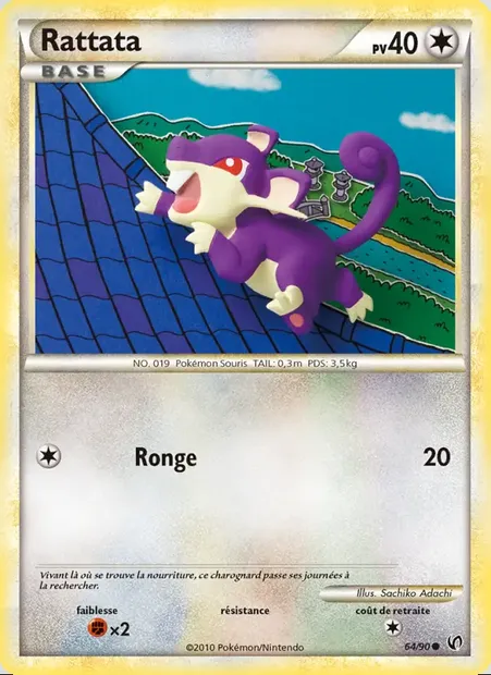 Rattata, carte Pokémon UD 64 — extension Indomptable