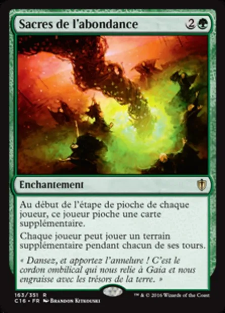 Sacres de l'abondance, carte Magic C16 163 — extension Commander 2016