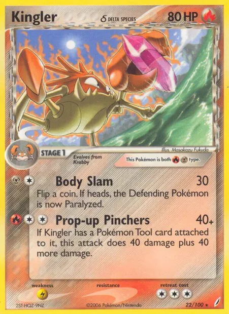 Kingler δ, Pokémon card CG 22 — Crystal Guardians set