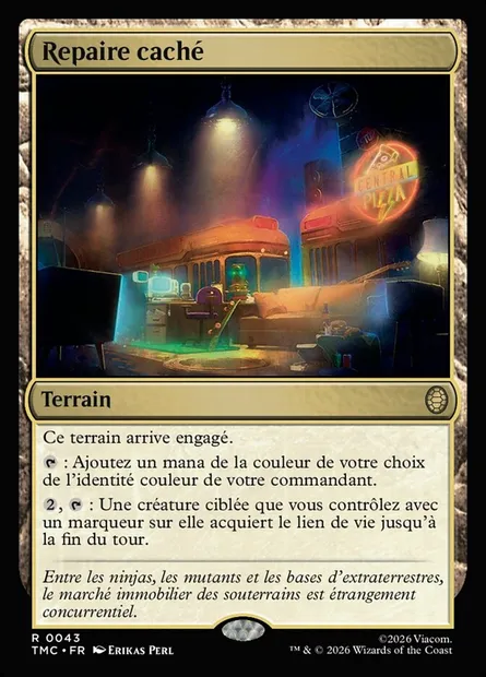 Repaire caché, carte Magic TMC 43 — extension Teenage Mutant Ninja Turtles Eternal