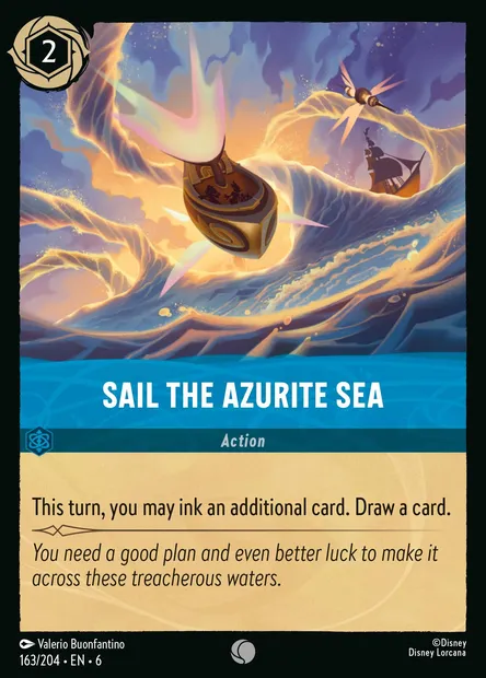 Sail the Azurite Sea, Disney Lorcana card CH6-163 — Azurite Sea set