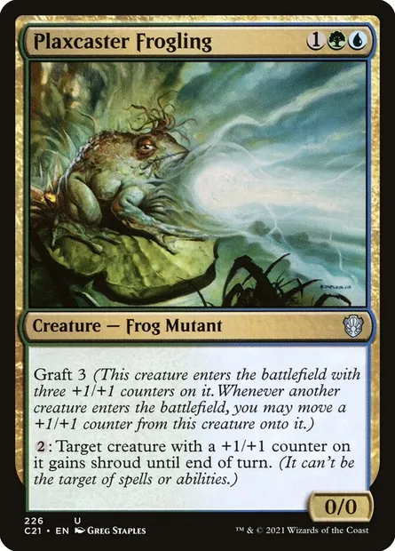 Plaxcaster Frogling, Magic card C21 226 — Commander 2021 set