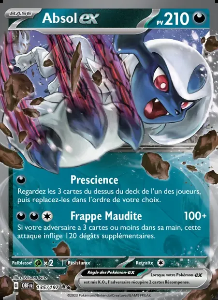 Absol-ex, carte Pokémon OBF 135 — extension Flammes Obsidiennes