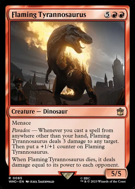 Flaming Tyrannosaurus, Magic card WHO 85 — Doctor Who set