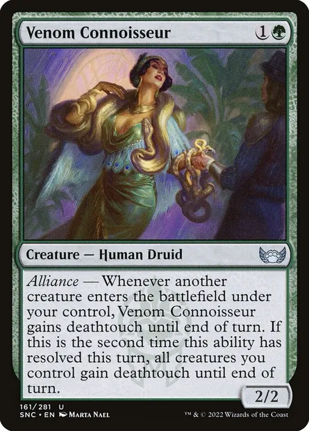 Venom Connoisseur, Magic card SNC 161 — Streets of New Capenna set
