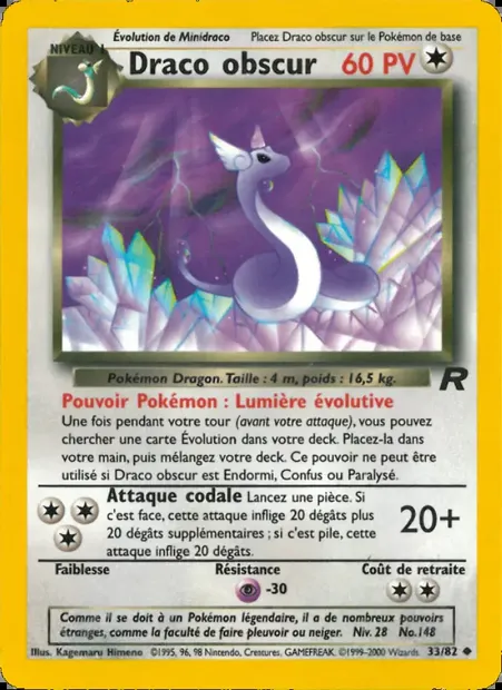Draco obscur, carte Pokémon TR 33 — extension Team Rocket