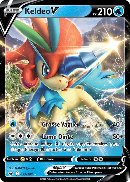 Keldeo V, carte Pokémon SSH 53 — extension Épée et Bouclier