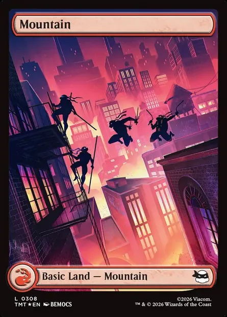 Mountain, Magic card TMT 308 — Teenage Mutant Ninja Turtles set