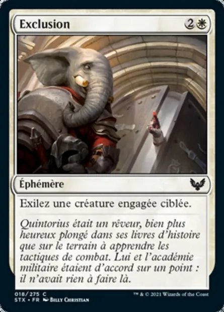 Exclusion, carte Magic STX 18 — extension Strixhaven: l'Académie des Mages