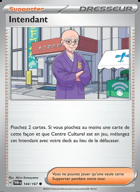 Intendant, carte Pokémon TWM 144 — extension Mascarade Crépusculaire