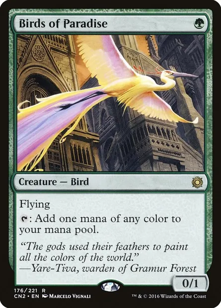 Oiseaux de paradis, carte Magic CN2 176 — extension Conspiracy: Take the Crown