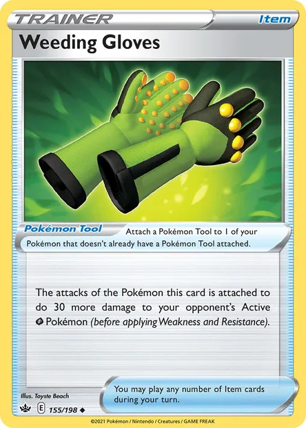Weeding Gloves, Pokémon card CRE 155 — Chilling Reign set