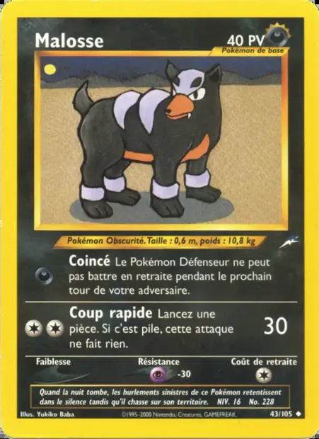 Malosse, carte Pokémon NDE 43 — extension Neo Destiny