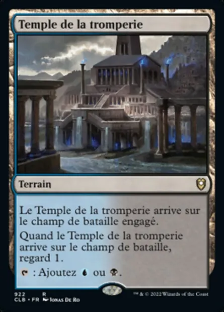 Temple de la tromperie, carte Magic CLB 922 — extension Commander Légendes : la bataille de la Porte de Baldur