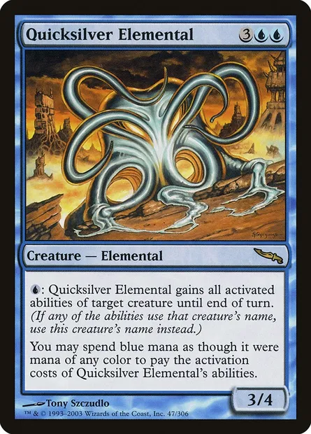 Quicksilver Elemental, Magic card MRD 47 — Mirrodin set