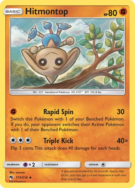Hitmontop, Pokémon card LOT 113 — Lost Thunder set