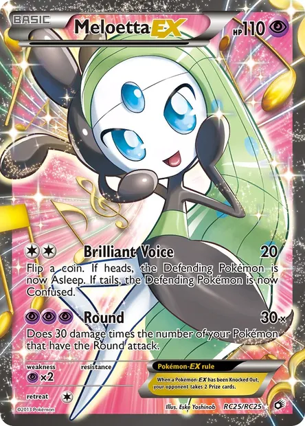 Meloetta-EX, Pokémon card LTR RC25 — Legendary Treasures set