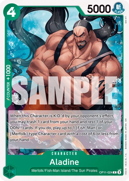 Aladine, One Piece card OP11-024 — A FIST OF DIVINE SPEED set