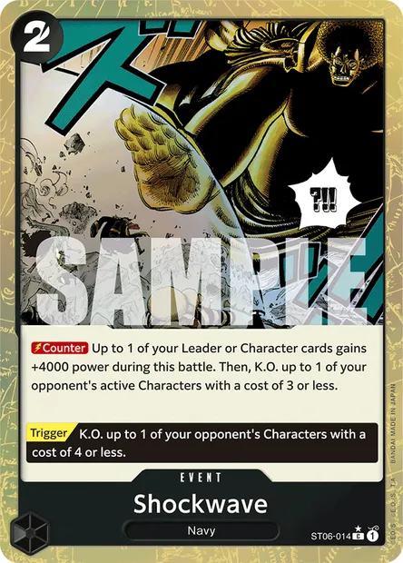 Shockwave, One Piece card ST06-014 — Absolute Justice set