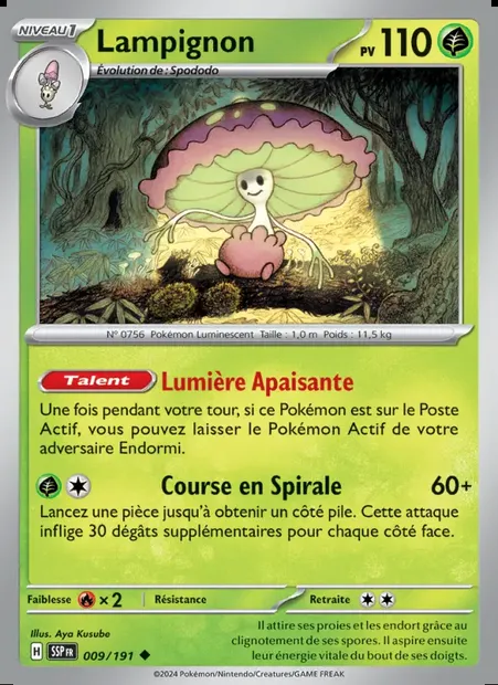 Lampignon, carte Pokémon SSP 009 — extension Étincelles Déferlantes